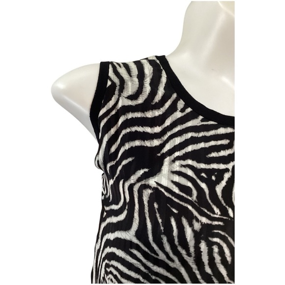 Jones New York Black and White Zebra Print Tank Top, Plus Size 3X - Picture 4 of 9